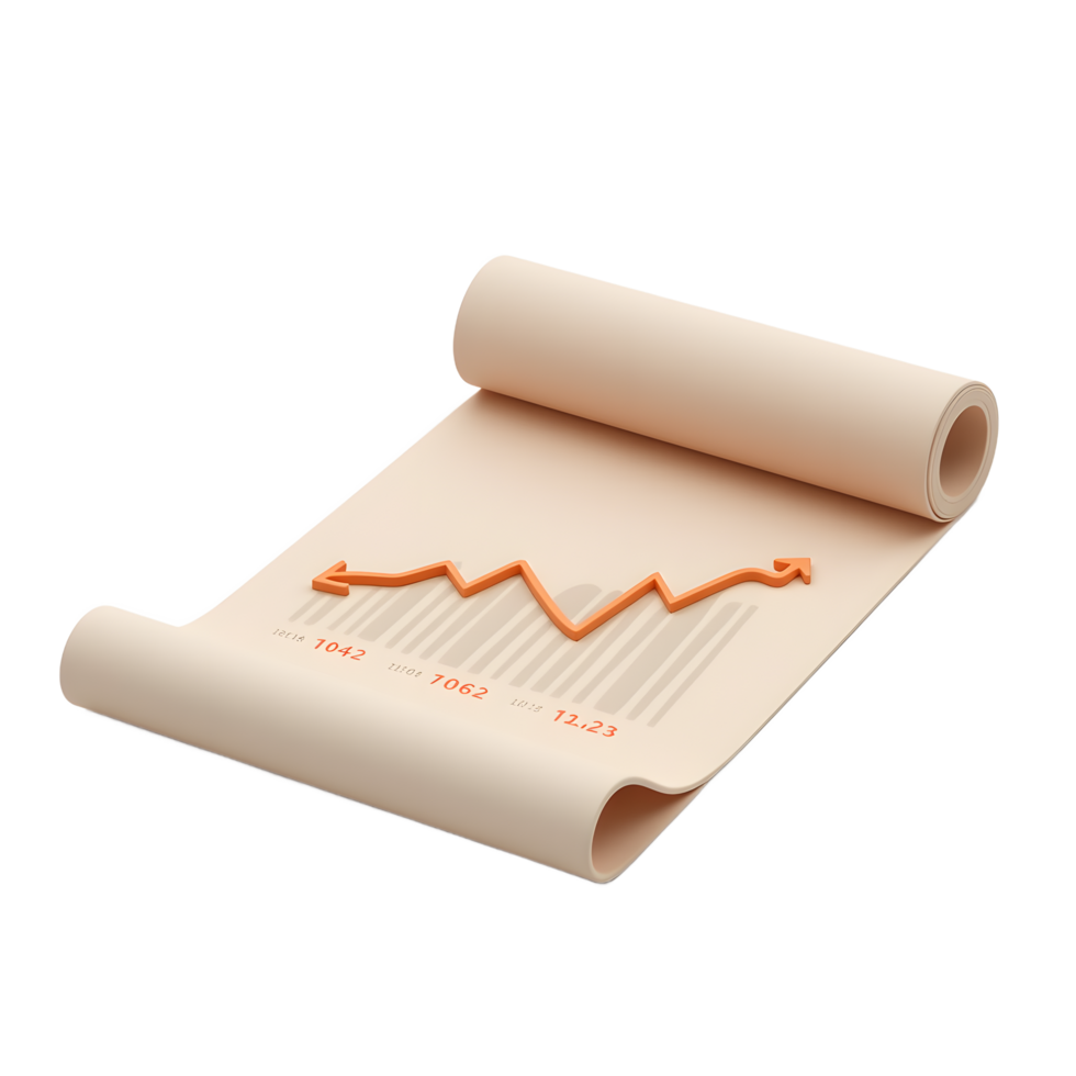 Financial Growth Chart on Parchment Scroll png