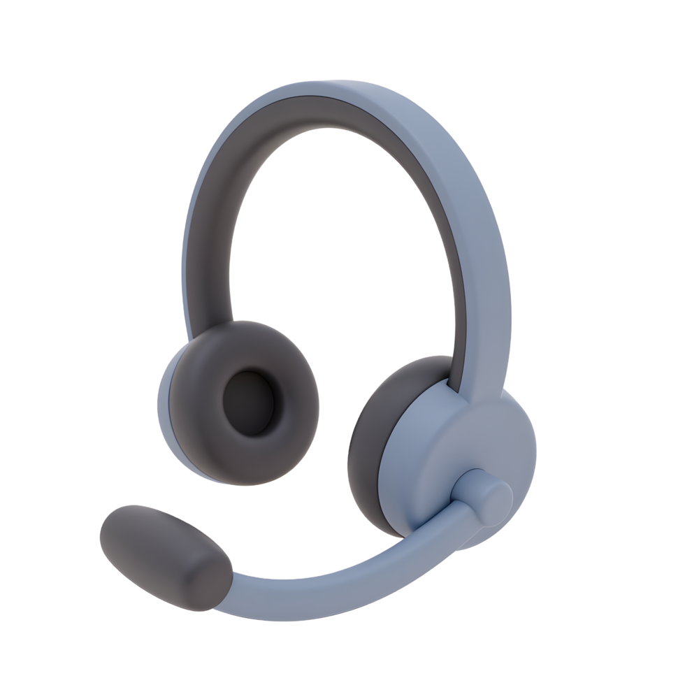 Stylish Blue Headset with Microphone for Calls and Music png