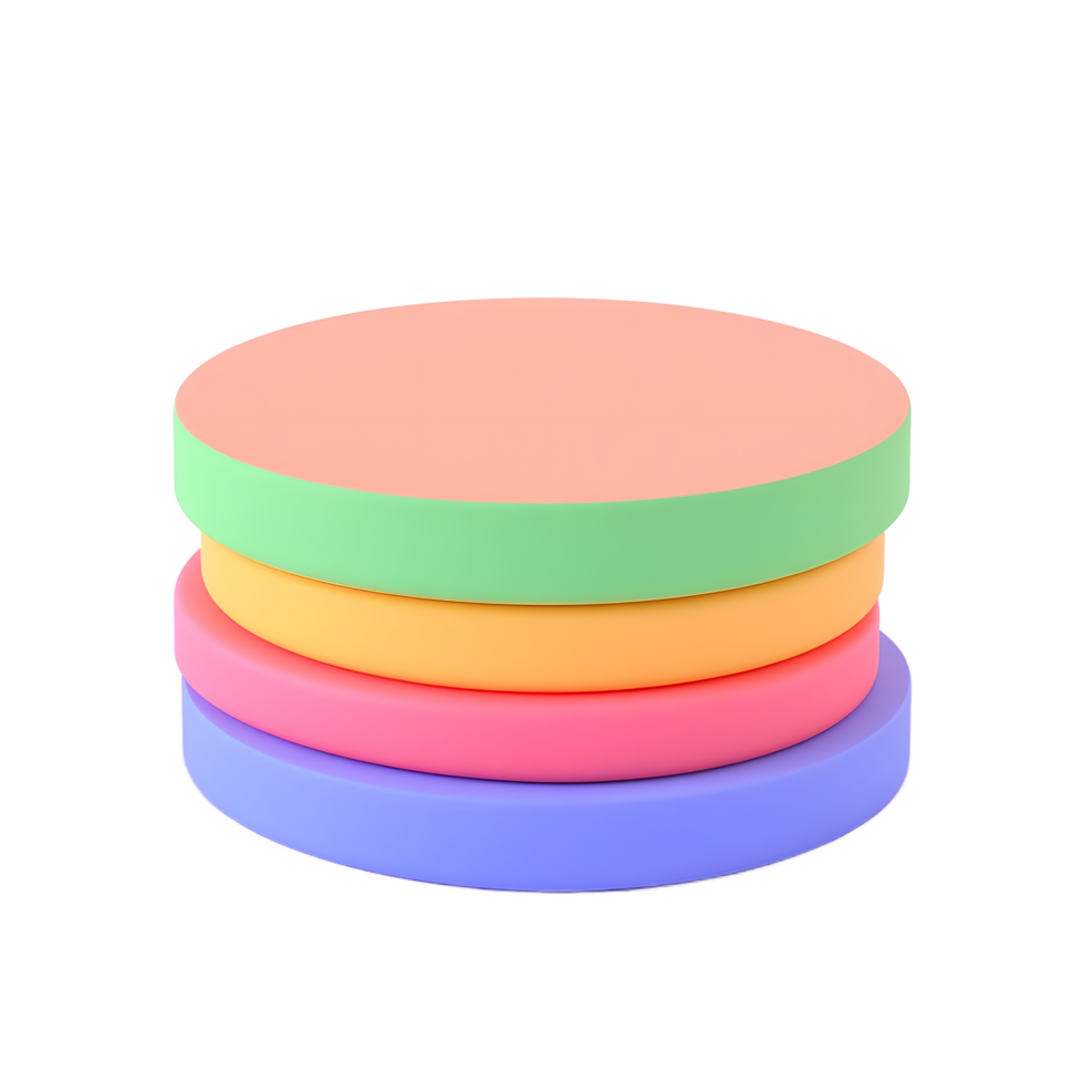 Pastel Color Stacked Platforms Product Display Mockup png