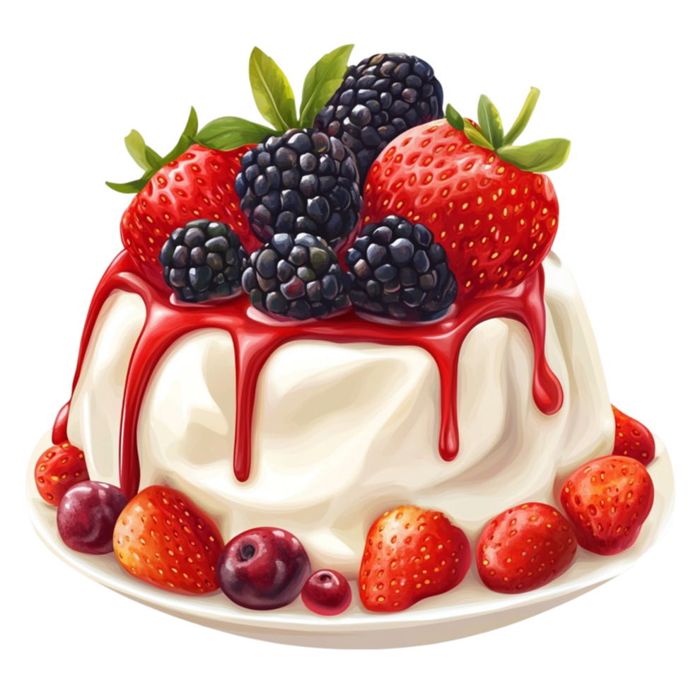 Strawberry Shortcake with Mixed Berries and Cream png