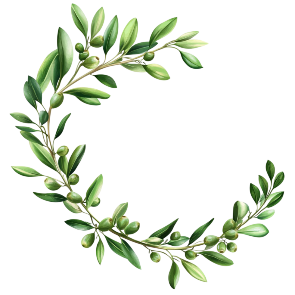 Botanical Greenery Wreath Design png