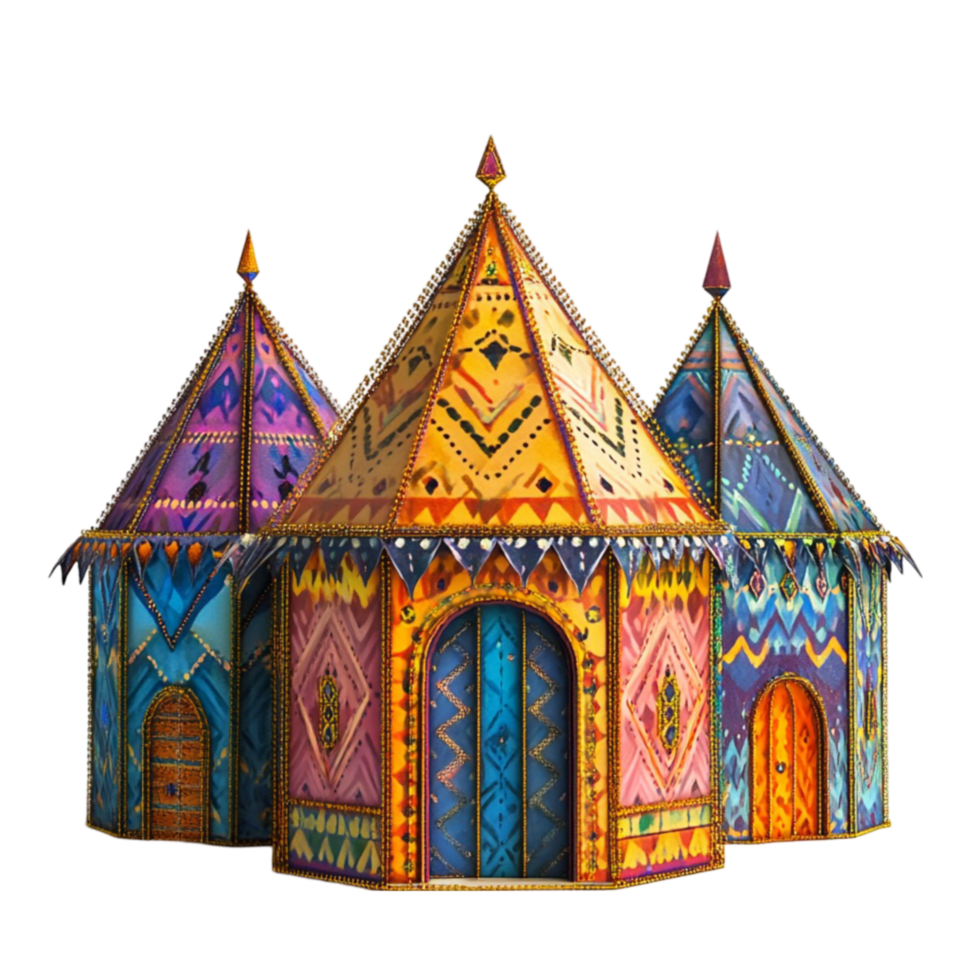 Fantasy Castle with Vibrant Colors and Mosaic png