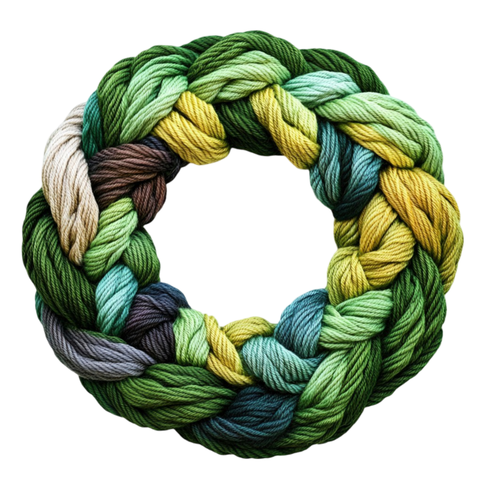 Woven Wreath with Natural Colors and Braided Texture png