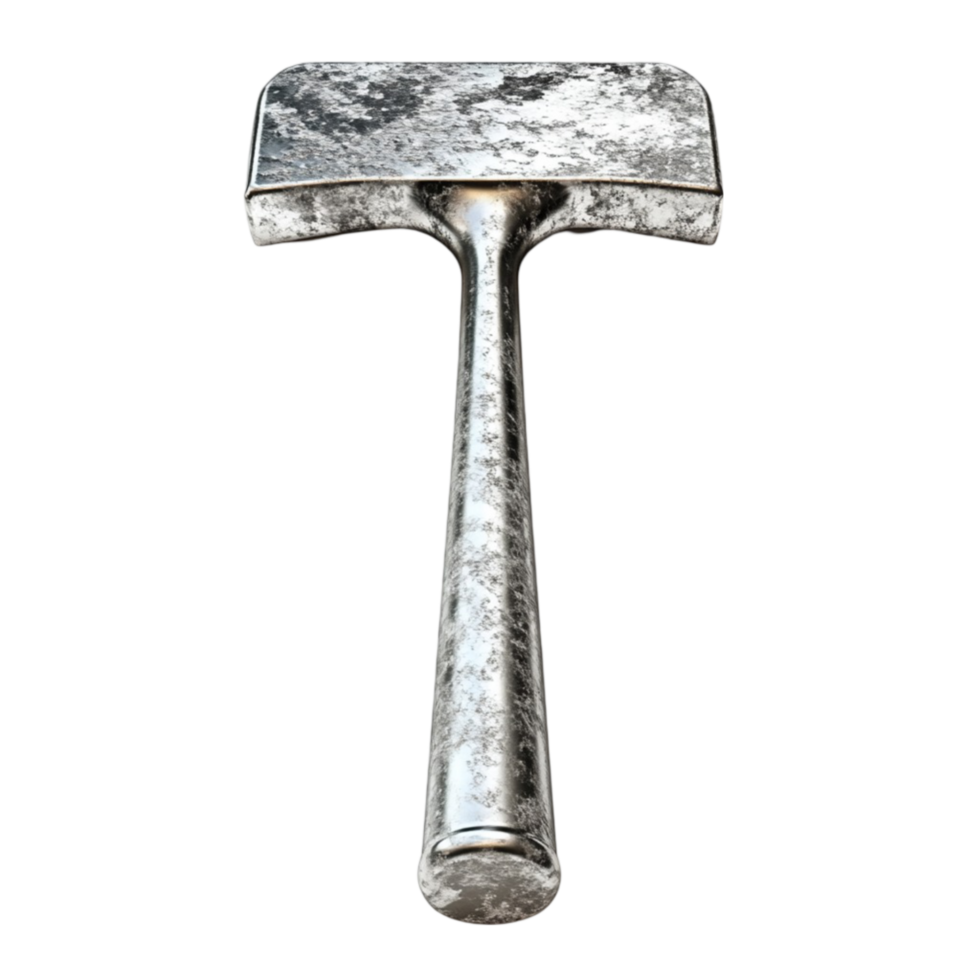 Rustic Metal Hammer with Worn Textured Handle png