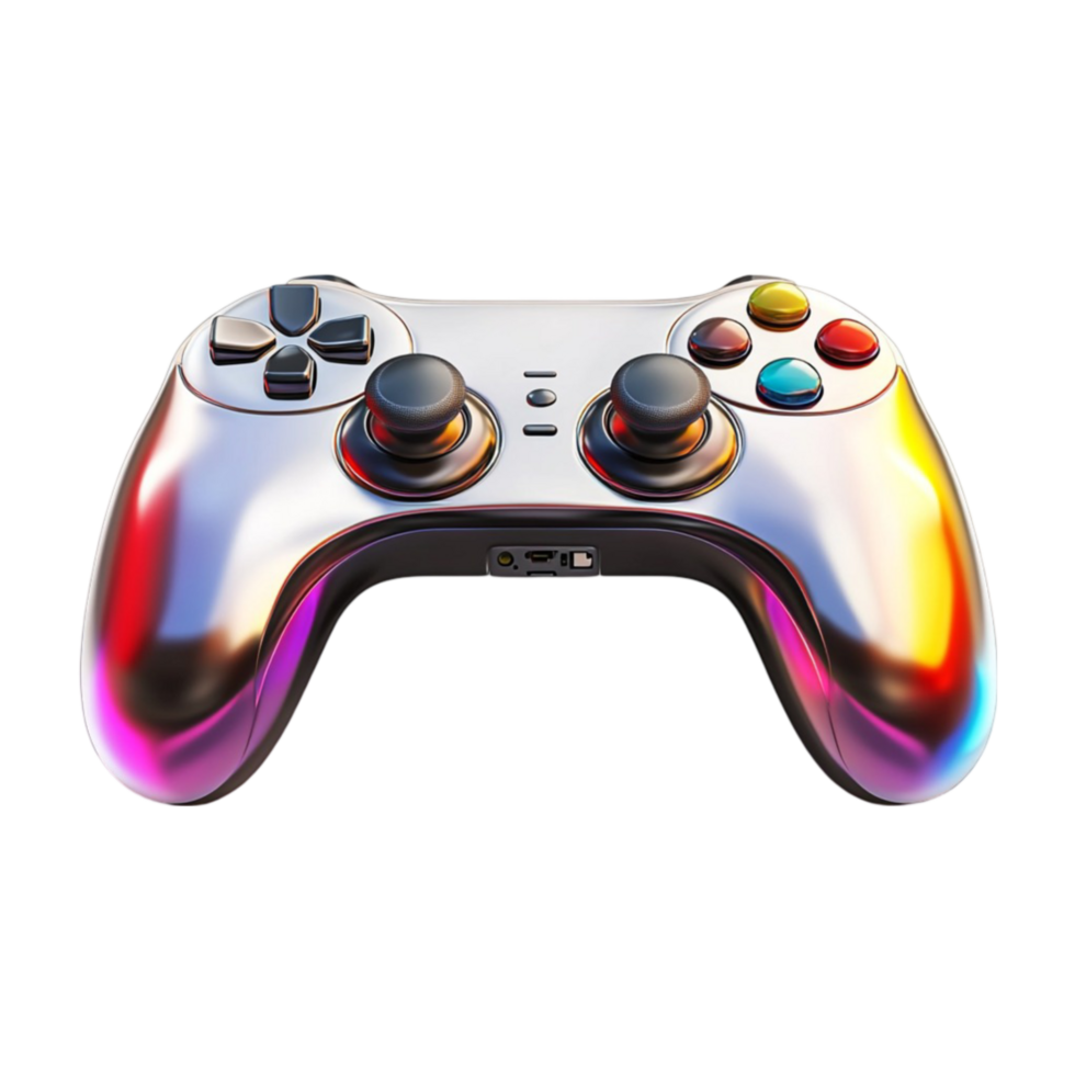 Colorful Gaming Controller with Futuristic Design png