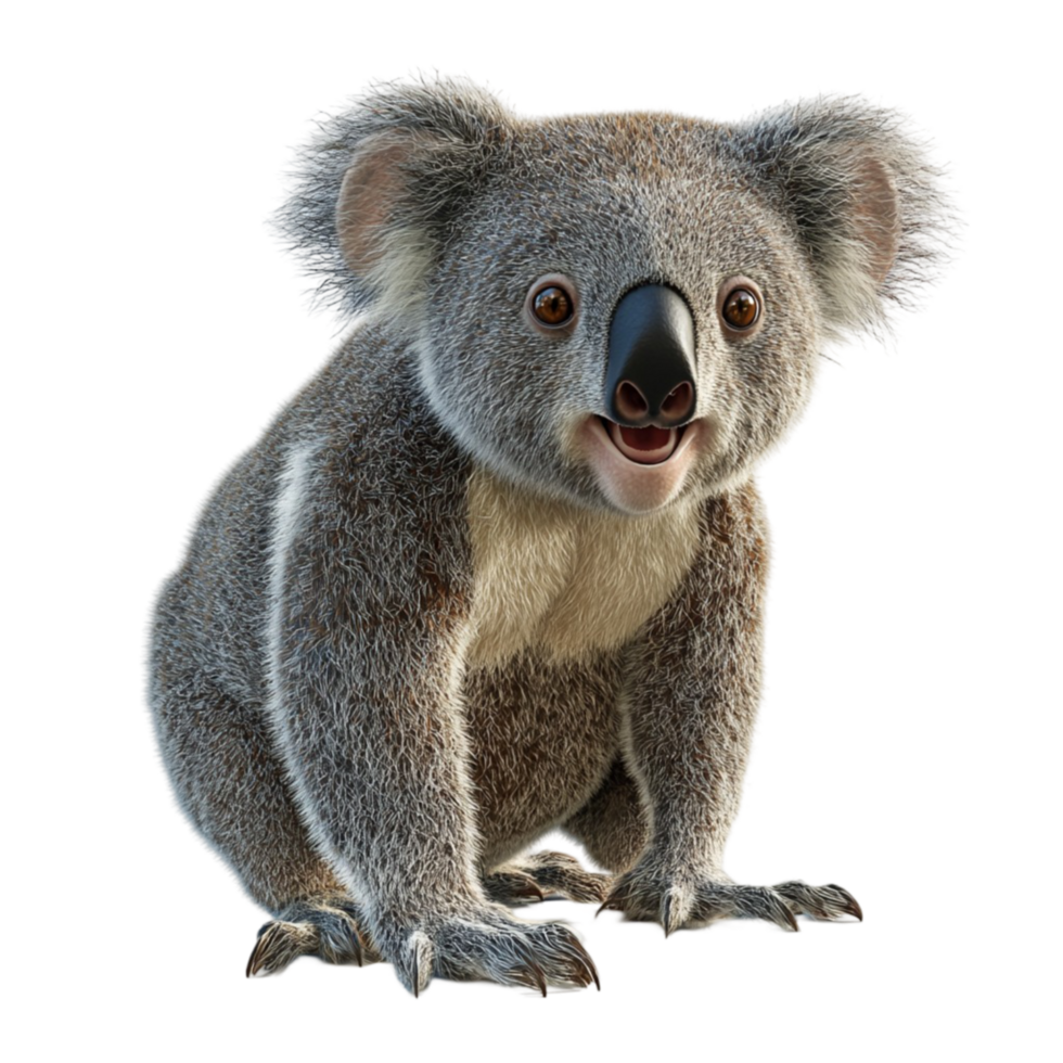Realistic Koala Sitting on Ground png