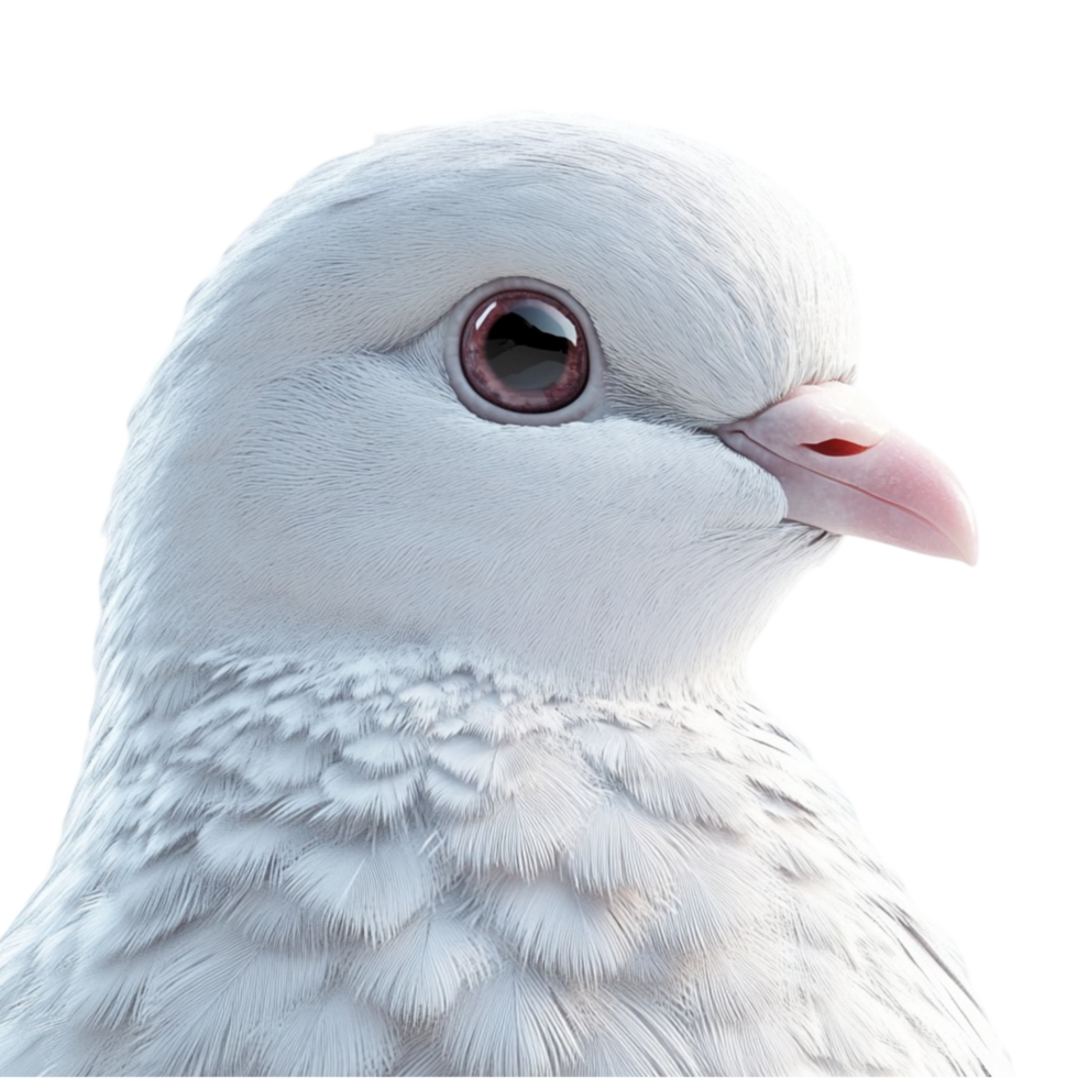 Close-Up of a White Dove with Soft Feathers png