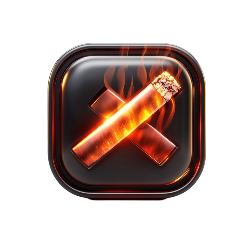 Neon Orange Cross Icon with Dark Background png