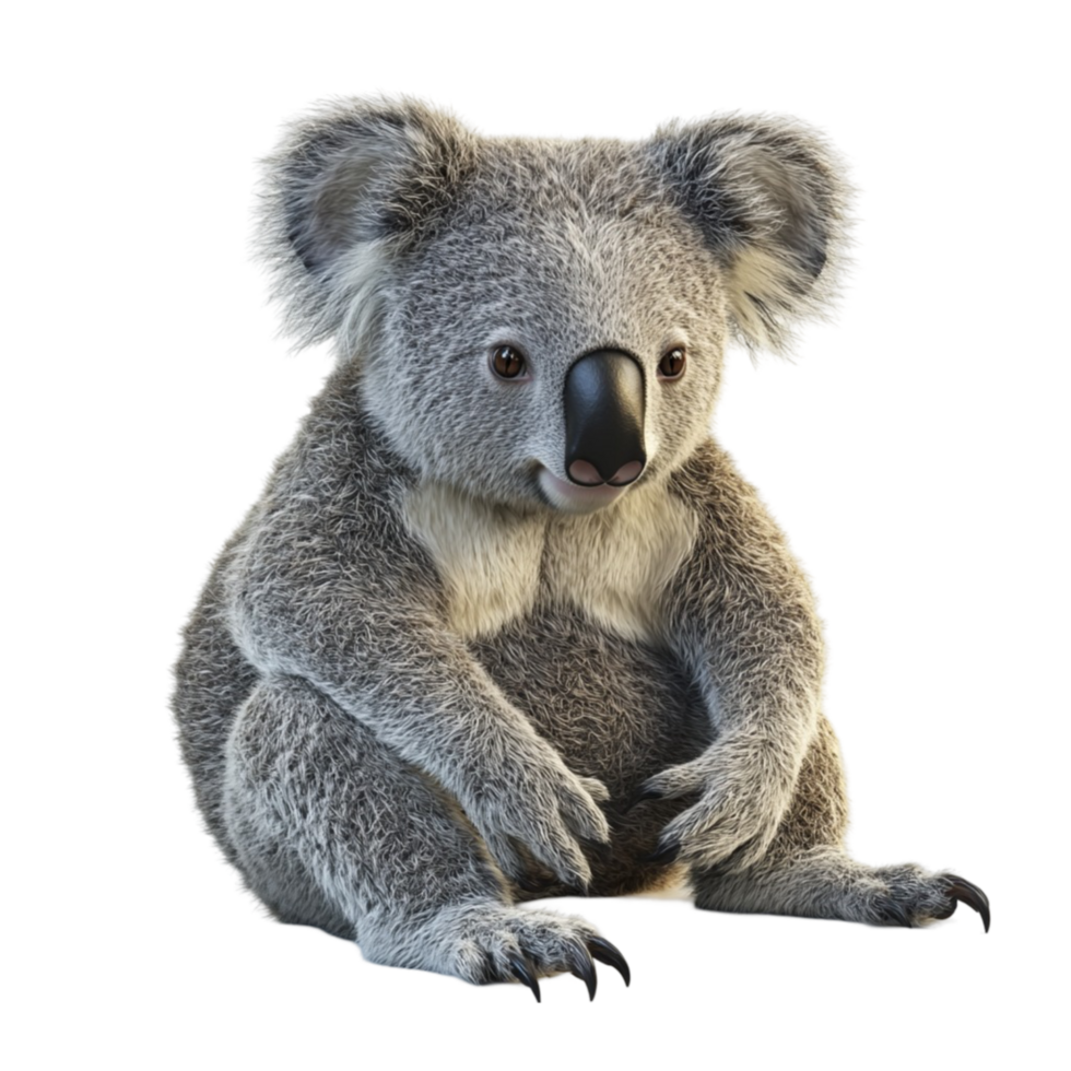 Realistic Koala Sitting with Paws Forward png