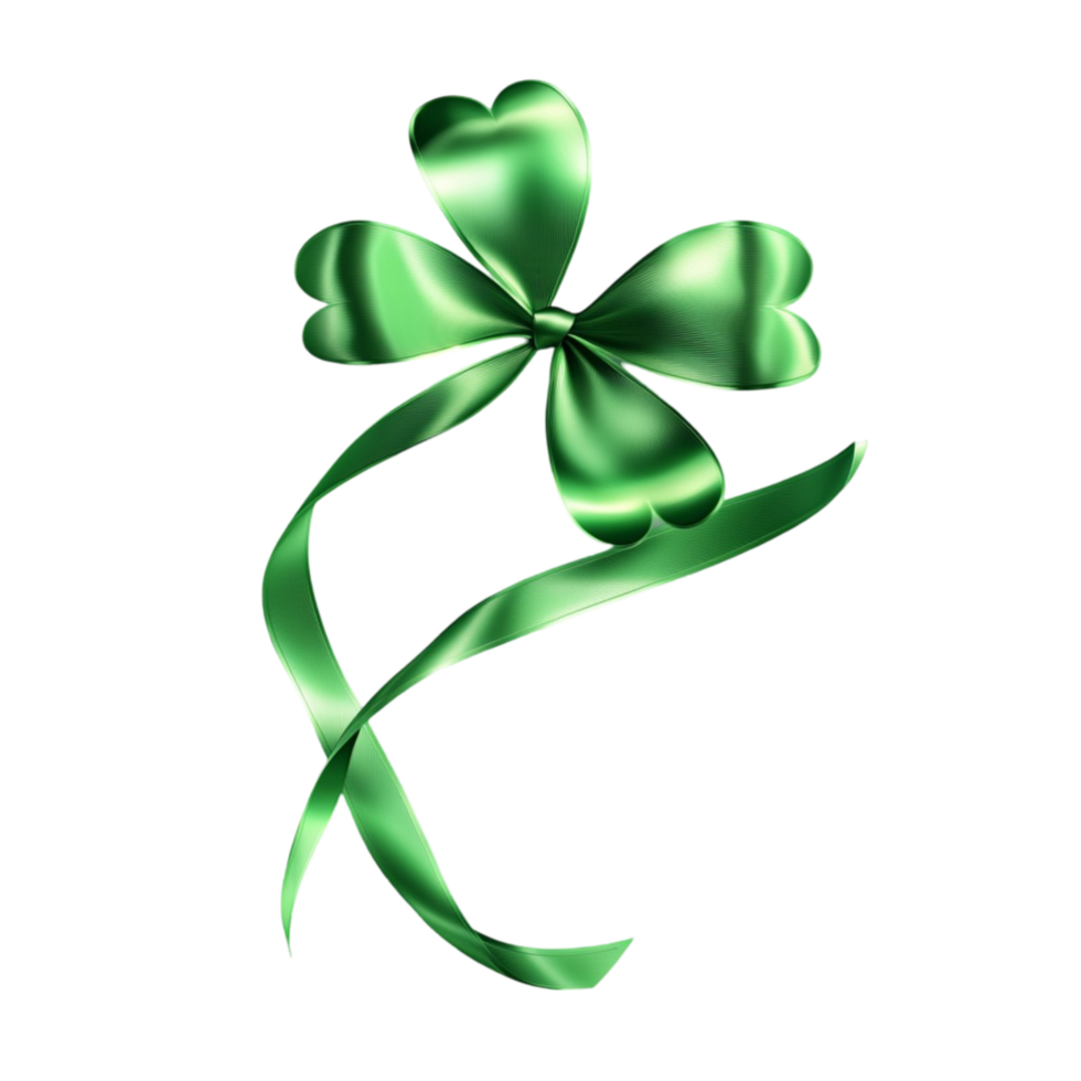 Green Clover with Ribbon png