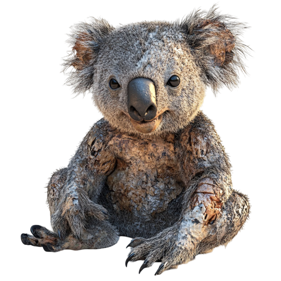 Adorable Koala Sitting on Ground png