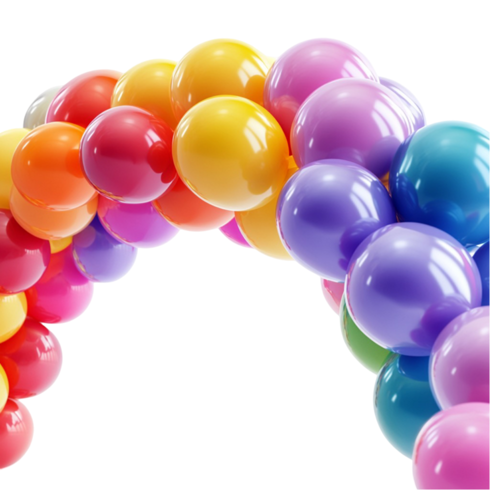 Colorful Balloon Arch in Rainbow Shades png