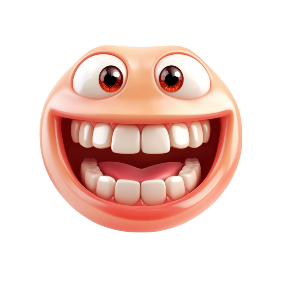 Cartoonish Big Smiling Face with White Teeth png