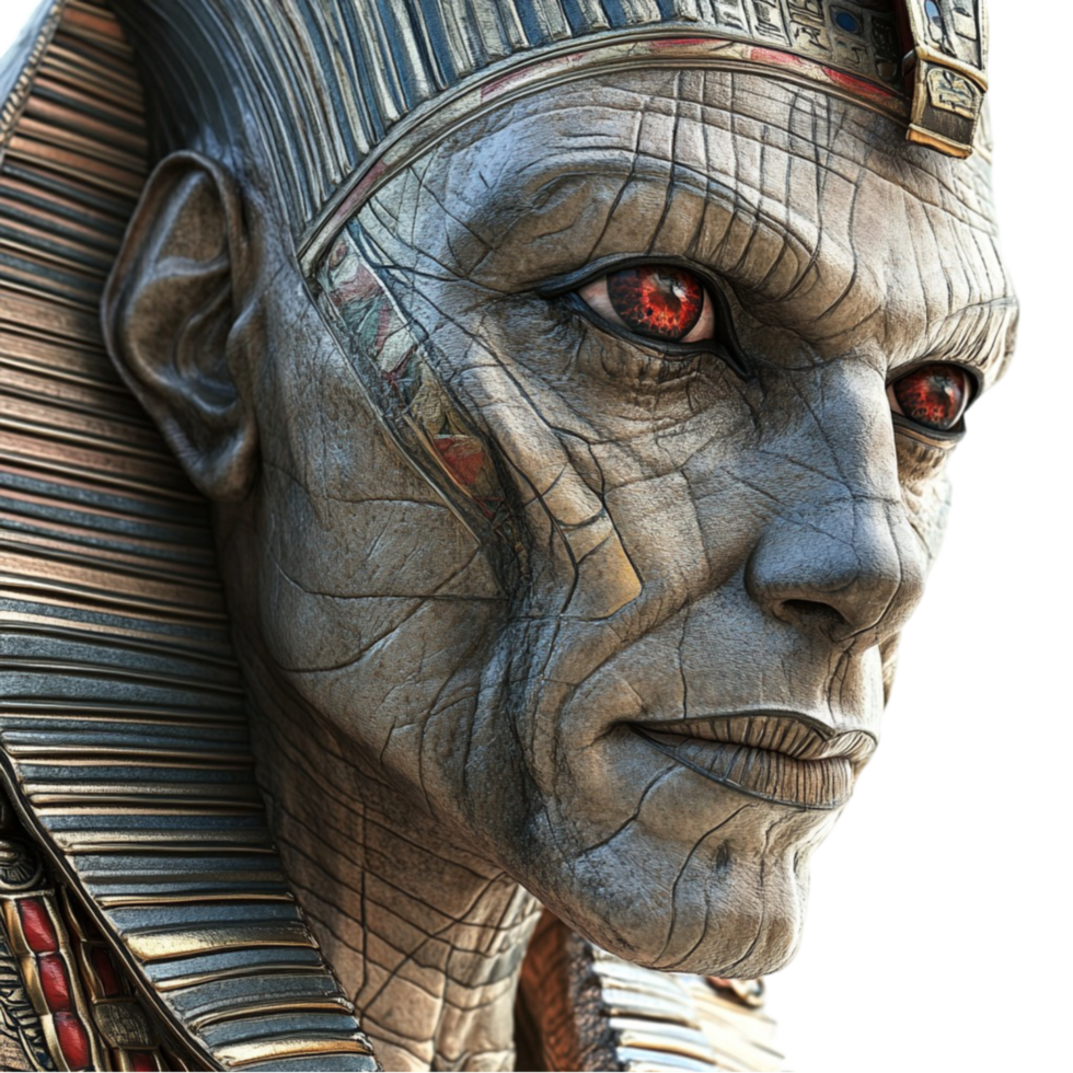 Realistic Blue-Toned Cyberpunk Warrior Face png
