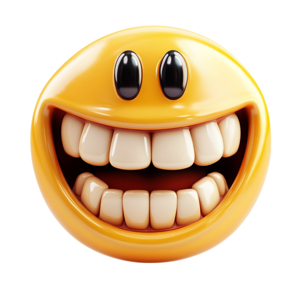 Cartoon Happy Face with Big Grin png