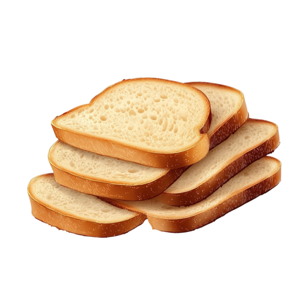 Realistic Sliced Bread Loaf with Light Brown Crust png