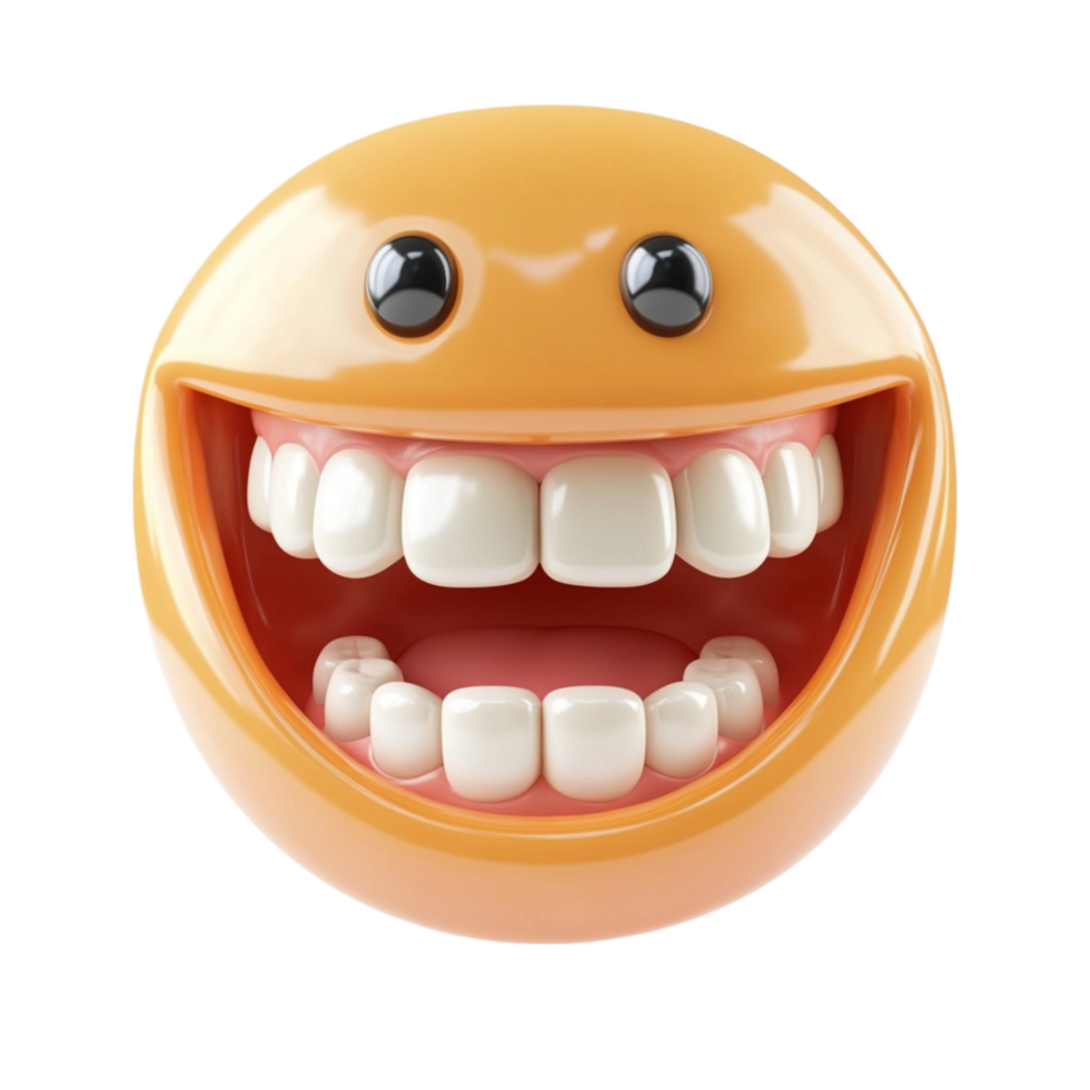 Smiley Face with Large Open Mouth and Teeth png
