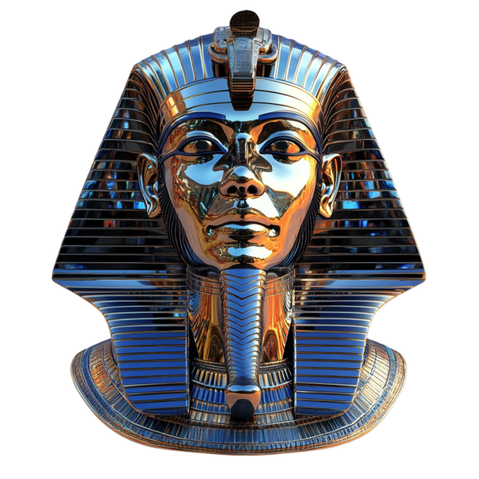 Golden Pharaoh Bust of Ancient Egyptian King png