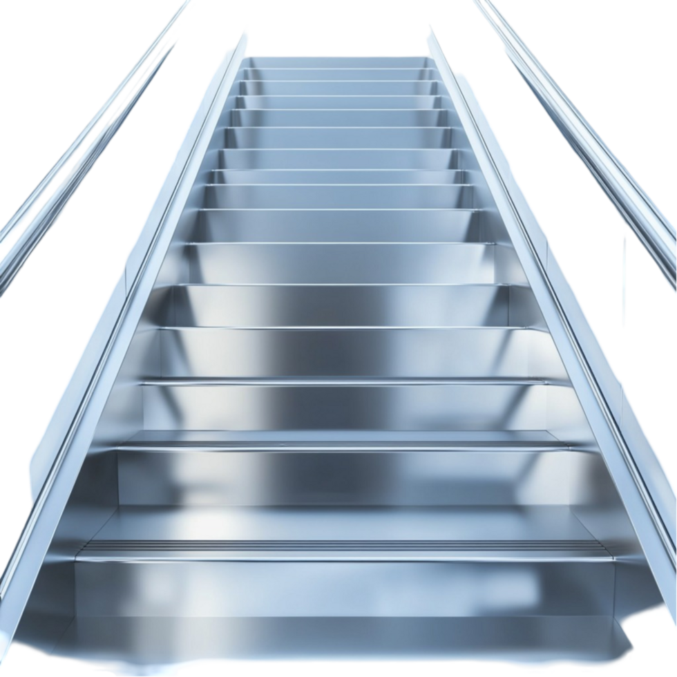 Modern Glass and Metal Staircase with Sleek Finish png