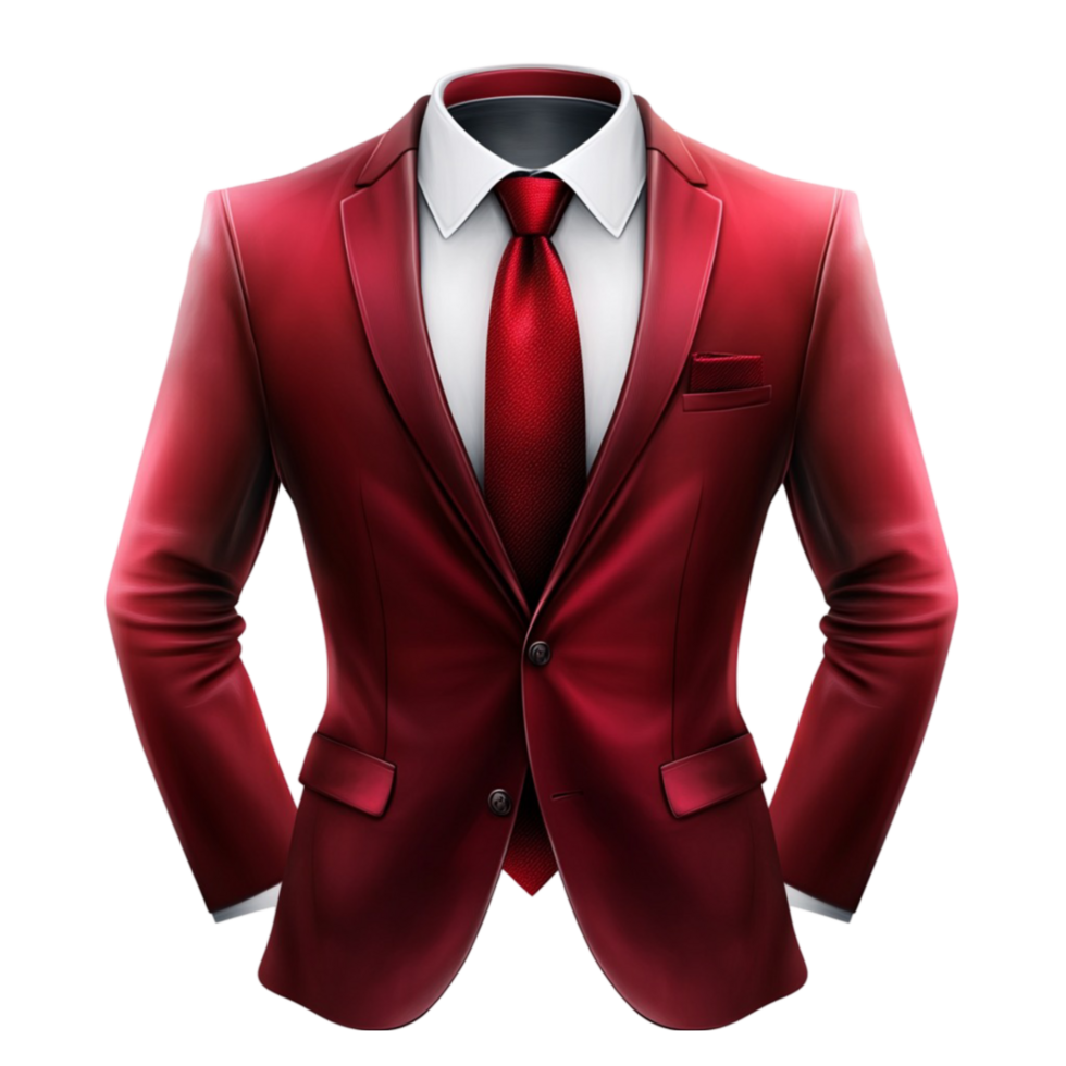 Elegant Red Suit Jacket with Classic Lapel Design png