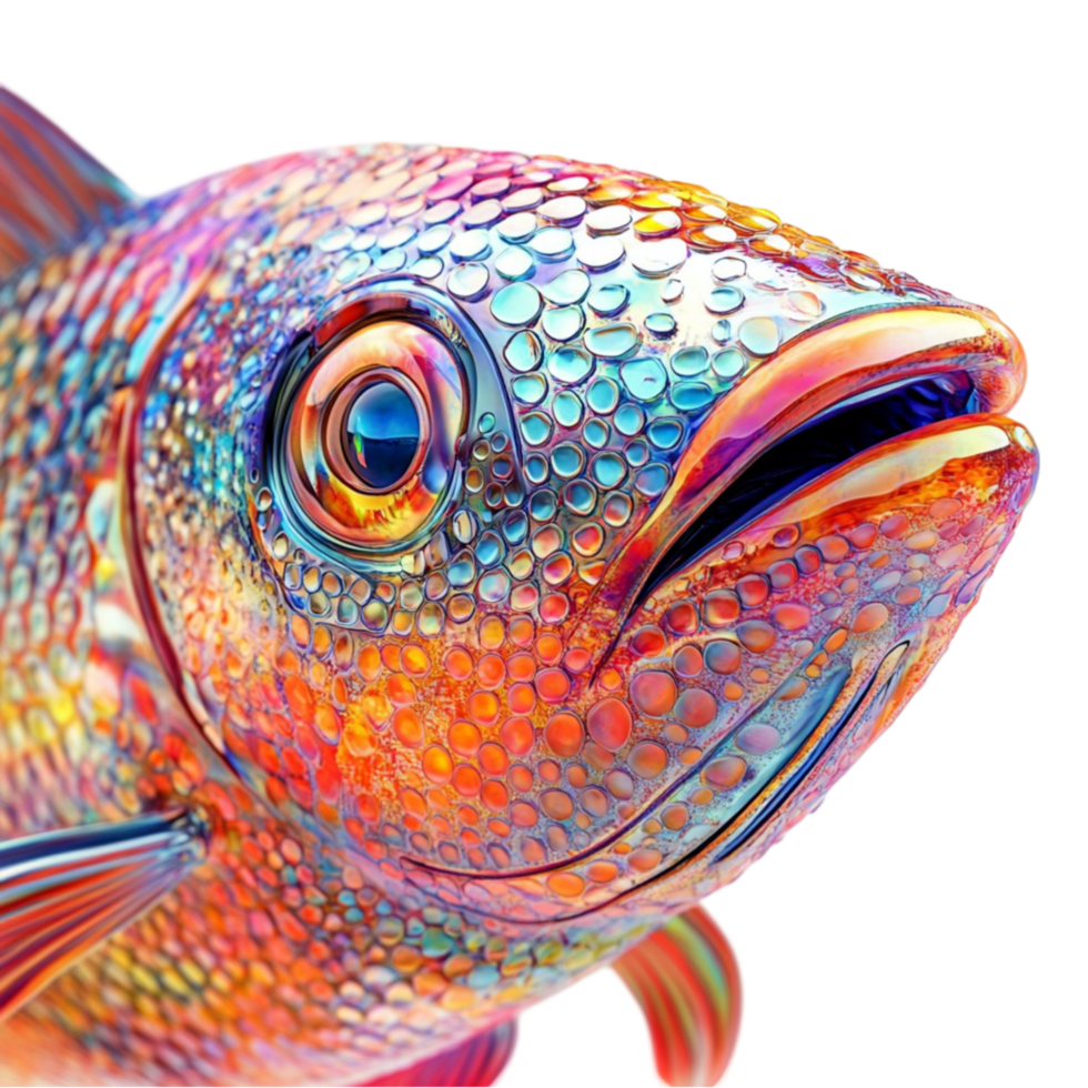 Holographic Fish with Shimmering Scales png