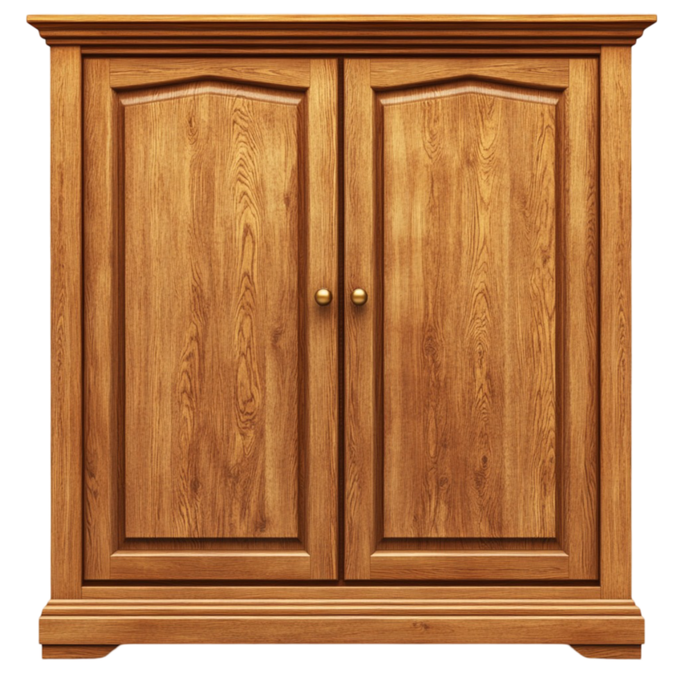 Classic Wooden Cabinet with Double Doors and Elegant Finish png