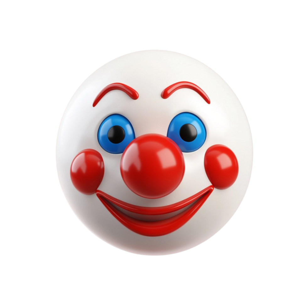 Cute 3D Clown Face png