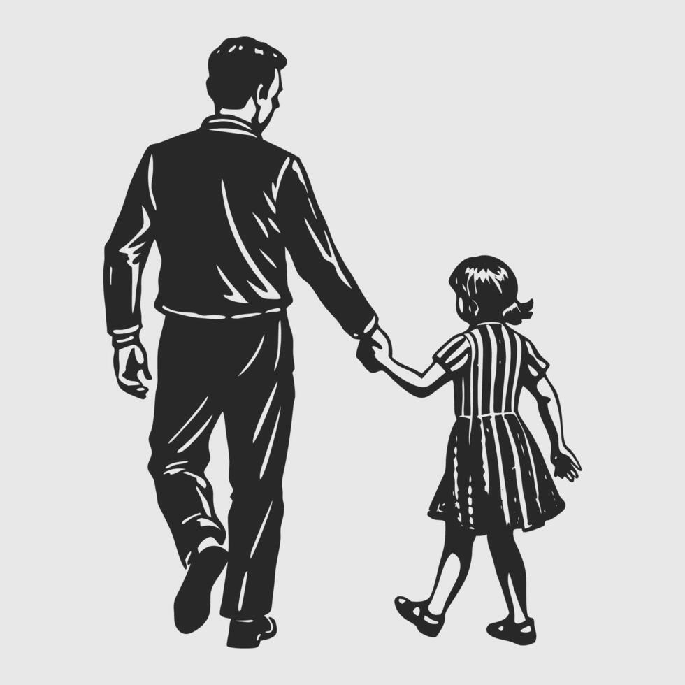 Father and Girl Conversation for father's day concept vector