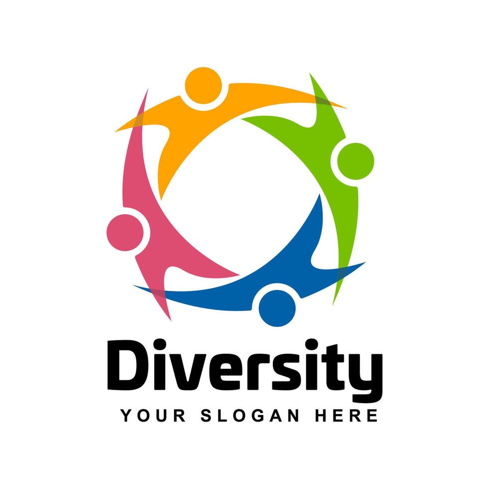 People family diversity colorful logo Design Template vector
