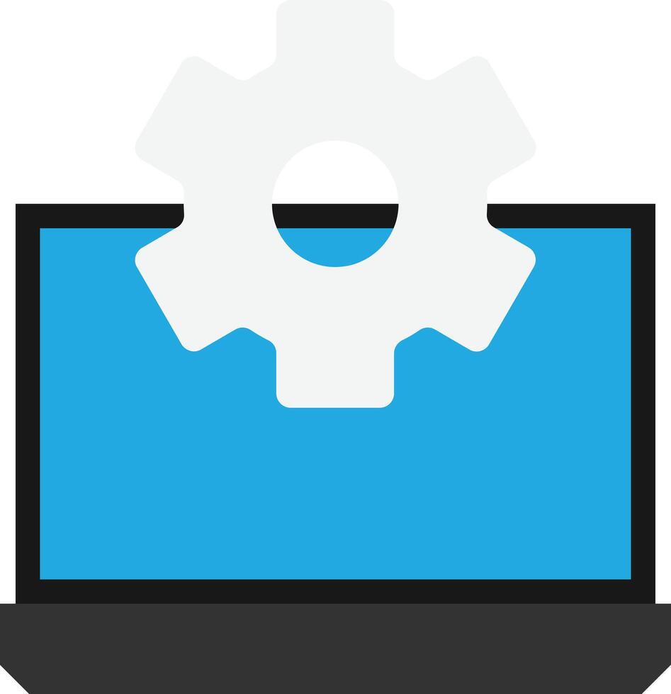 Laptop Setting Gear vector