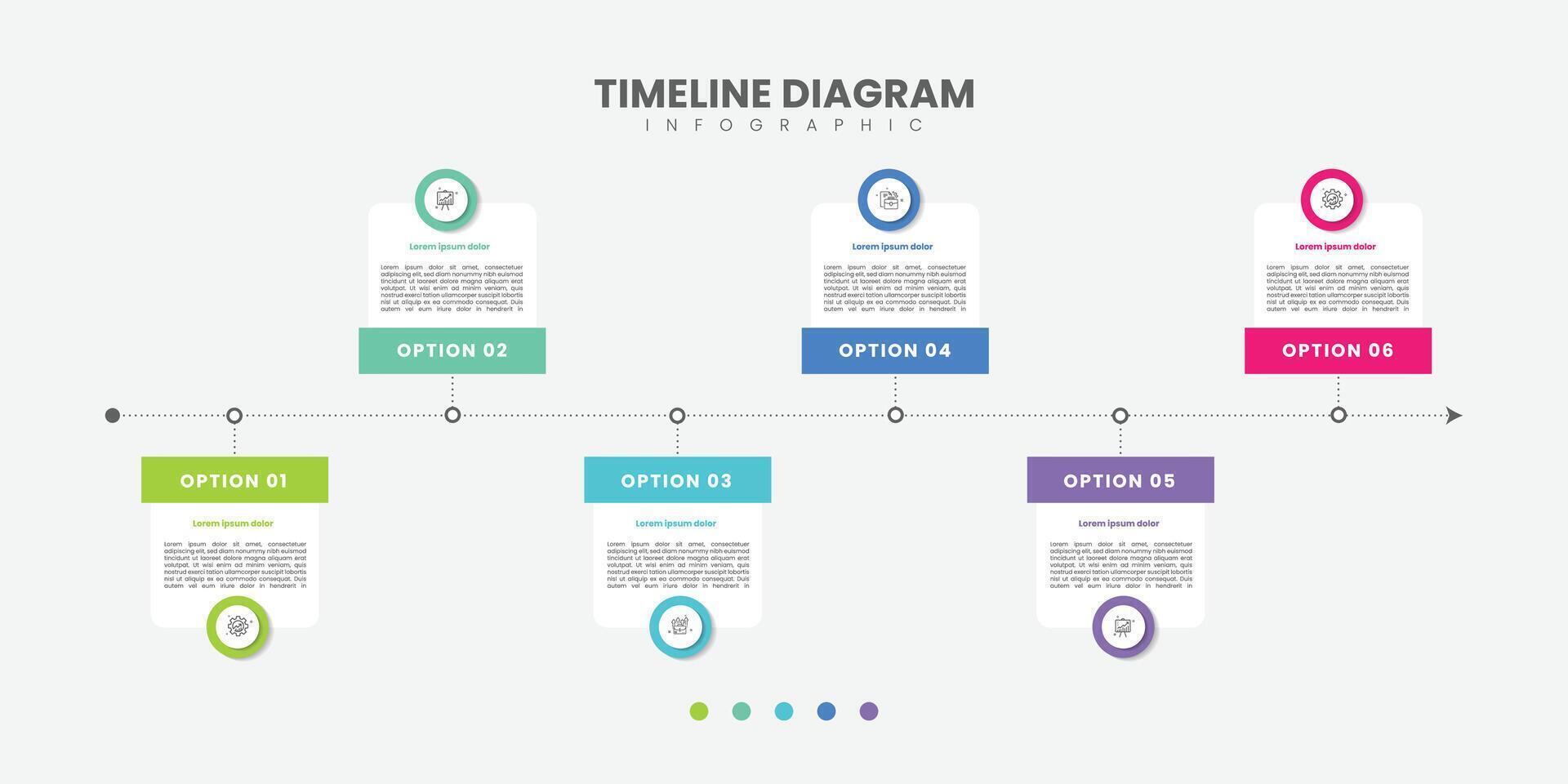 Timeline Creator infographic template. 6 Step timeline journey, calendar Flat simple infographics design template. presentation graph. vector