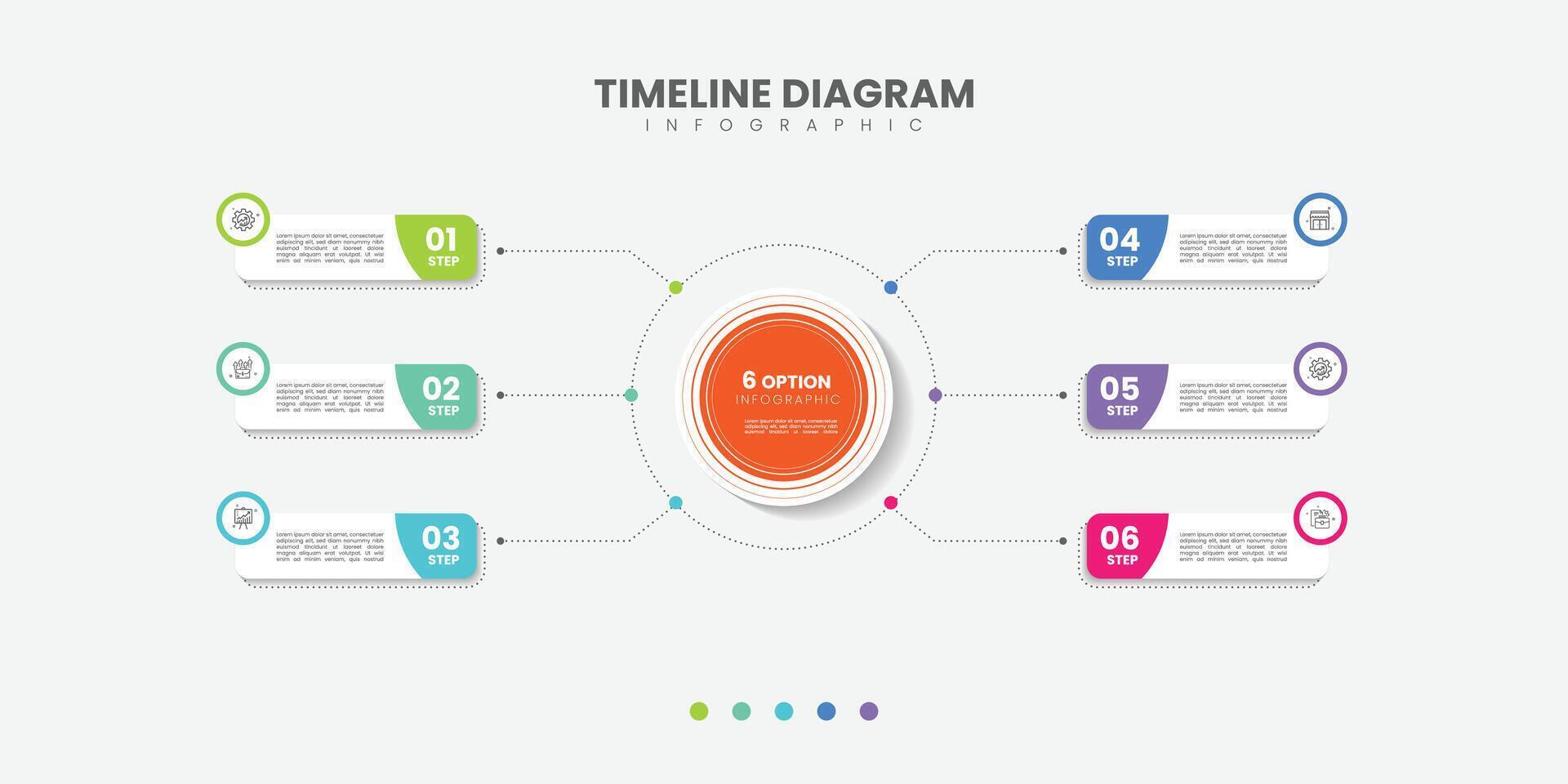 Infographic label design with circle infographic template design and 4,5,6 options or steps. Can be used for process diagram, presentations vector