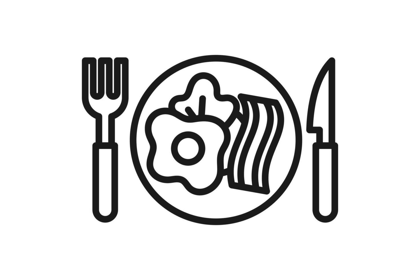 healthy breakfast icon line design vector