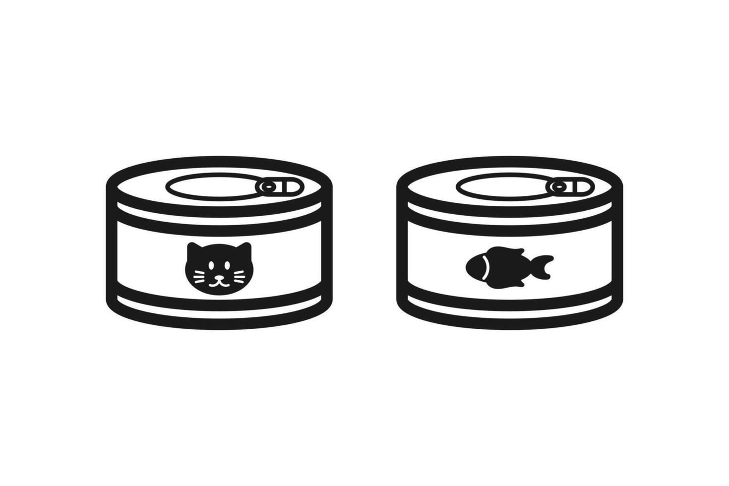canned cat food icon line vector