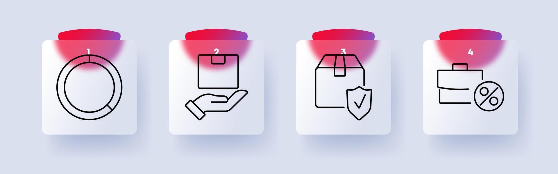 Logistics and commerce set icon. Supply chain, package delivery, shipping security, business investment, retail, financial logistics, commerce growth, economic management vector
