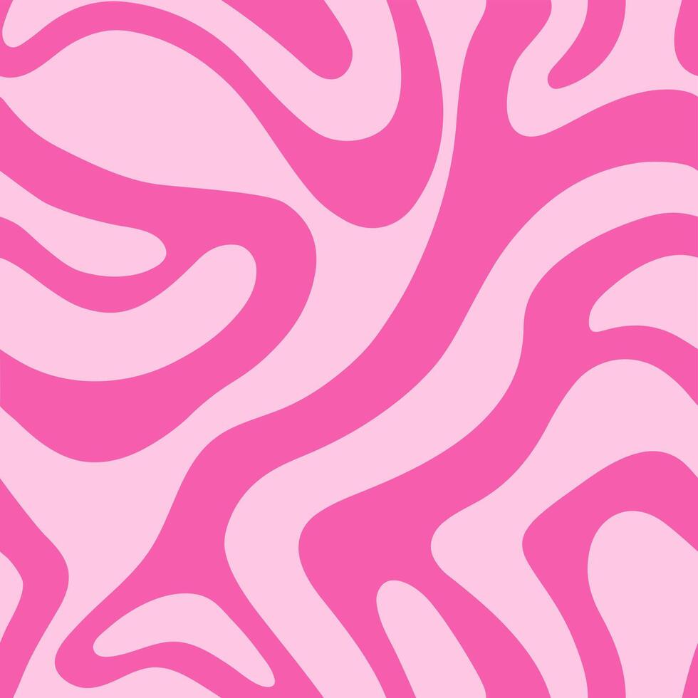 Pinky colourful waves seamless pattern. Retro curves pattern vector