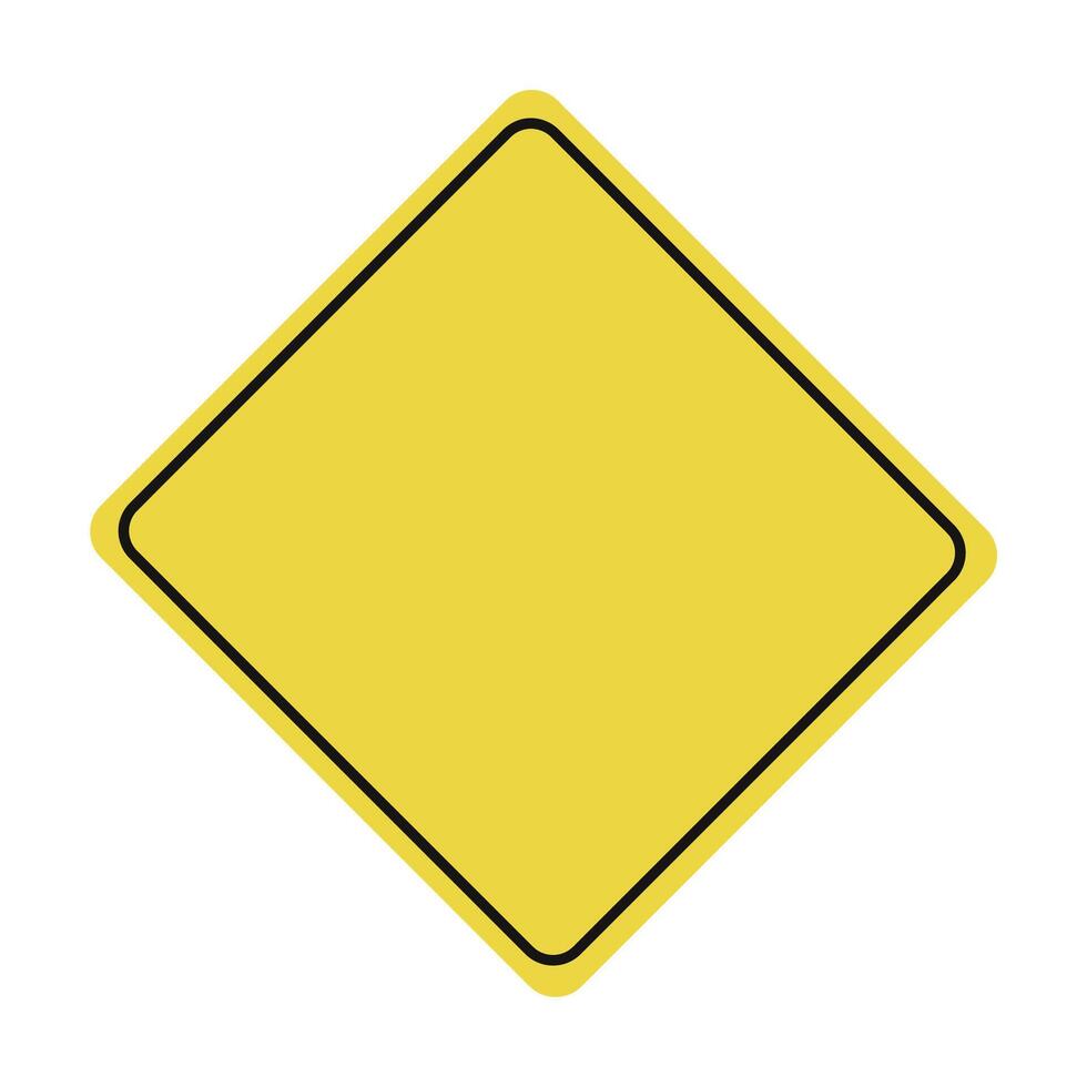 Empty yellow traffic sign on a white background vector