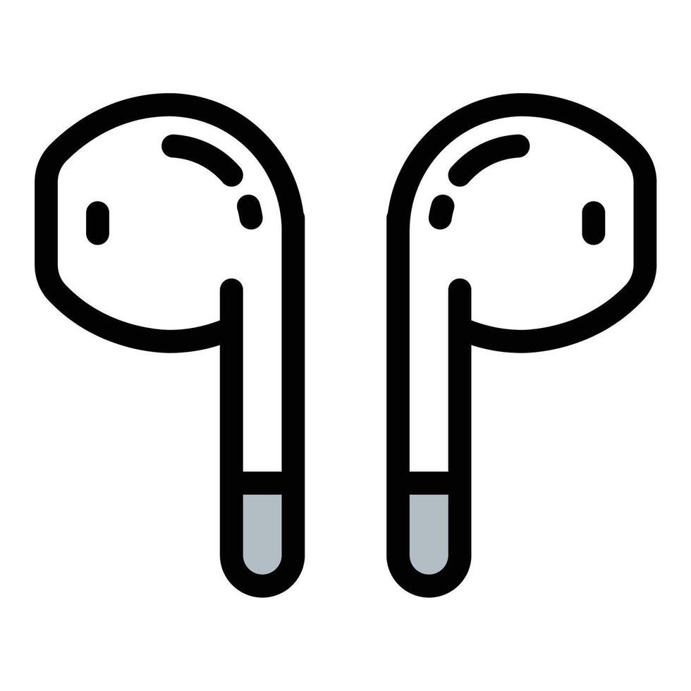Earphones Icon Personal Audio Experience in Flat Line Color Style vector