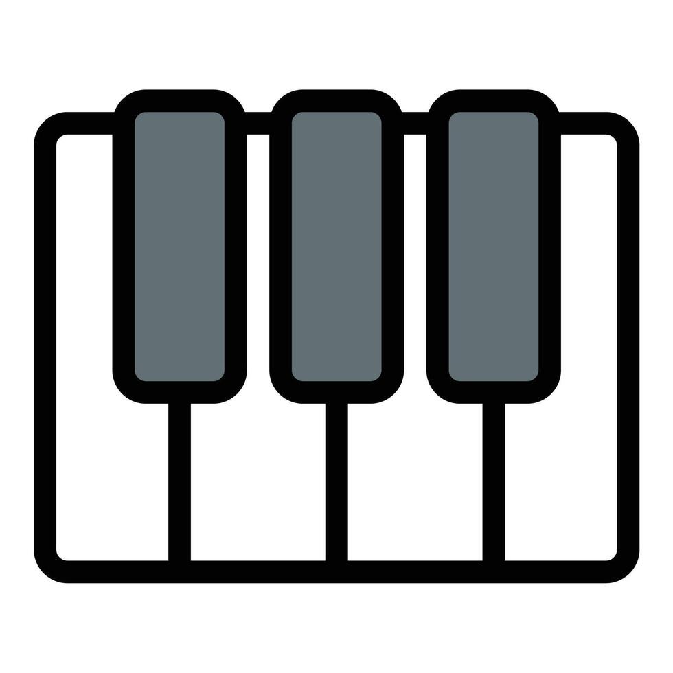 Piano Icon Classical Harmony in Flat Line Color Style vector