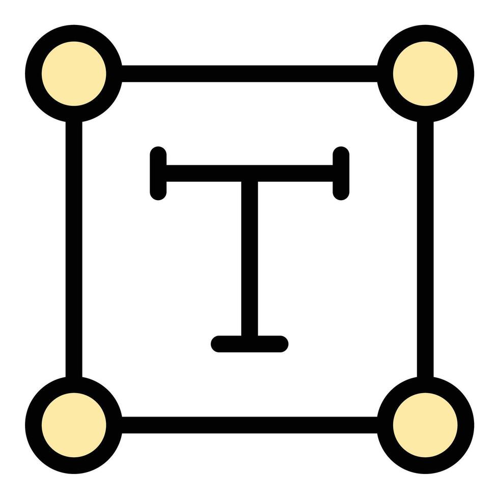 Text Tool Icon Typography Editing in Flat Line Color Style vector