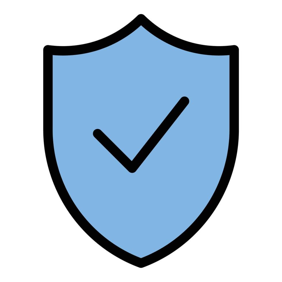 Trust Icon Reliability and Integrity in Flat Line Color Style vector