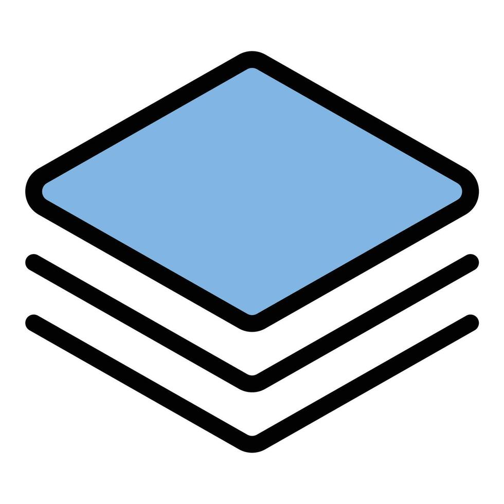 Layer Icon Stacked Design Elements in Flat Line Color Style vector