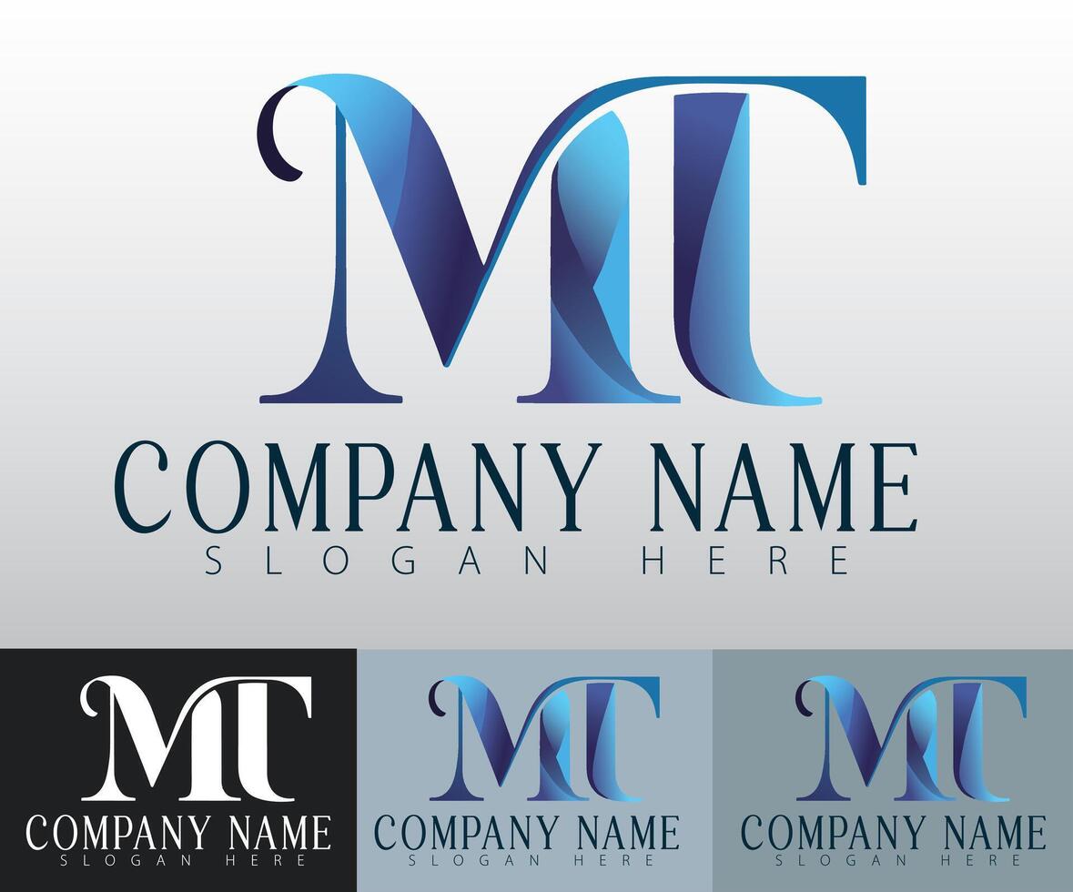 The MT typography is refreshed with a sleek, minimalist style that embodies sophistication and charm. vector
