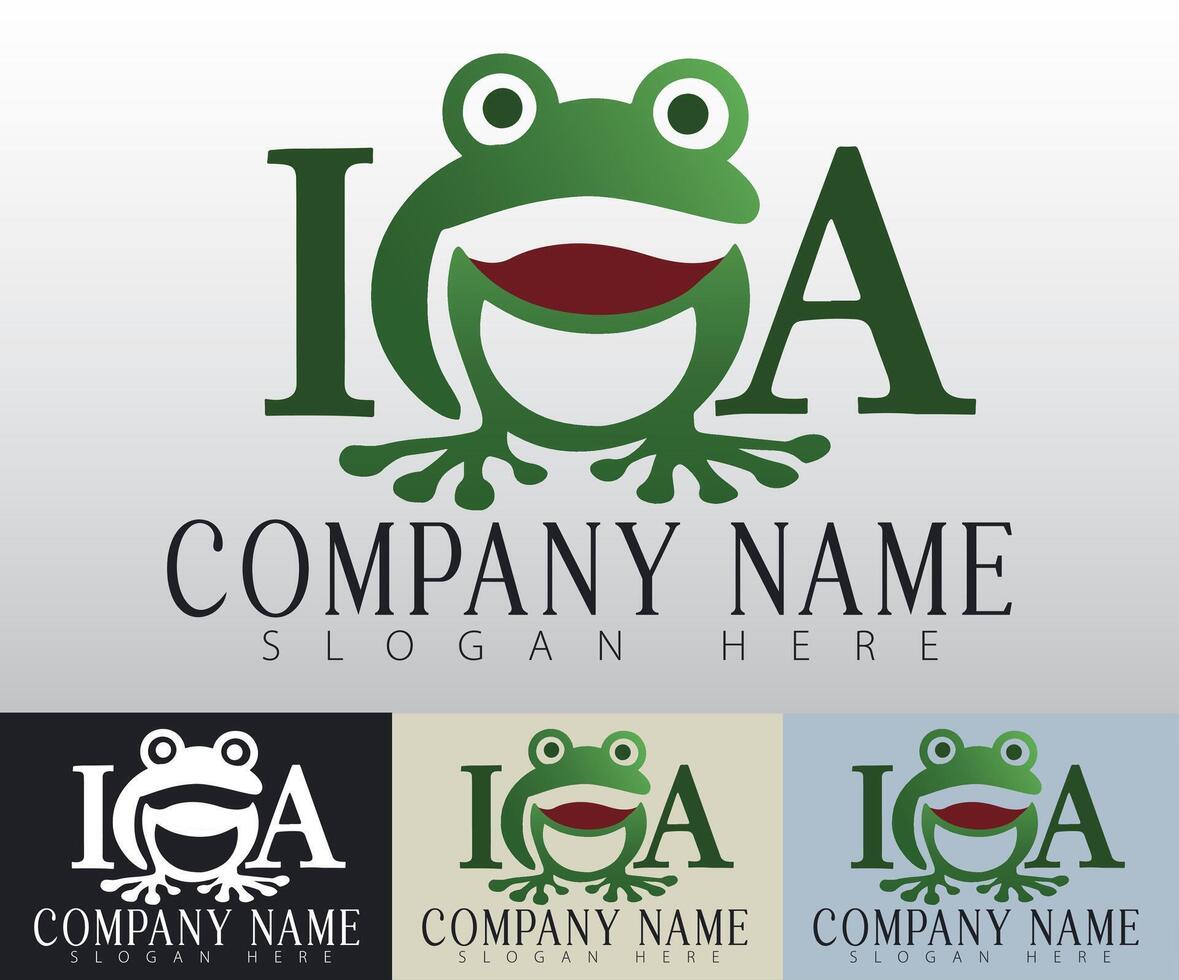 The minimalist frog logo, featuring the letters Ia, strikes a perfect balance between simplicity and creativity, making it adaptable for a wide range of branding purposes. vector