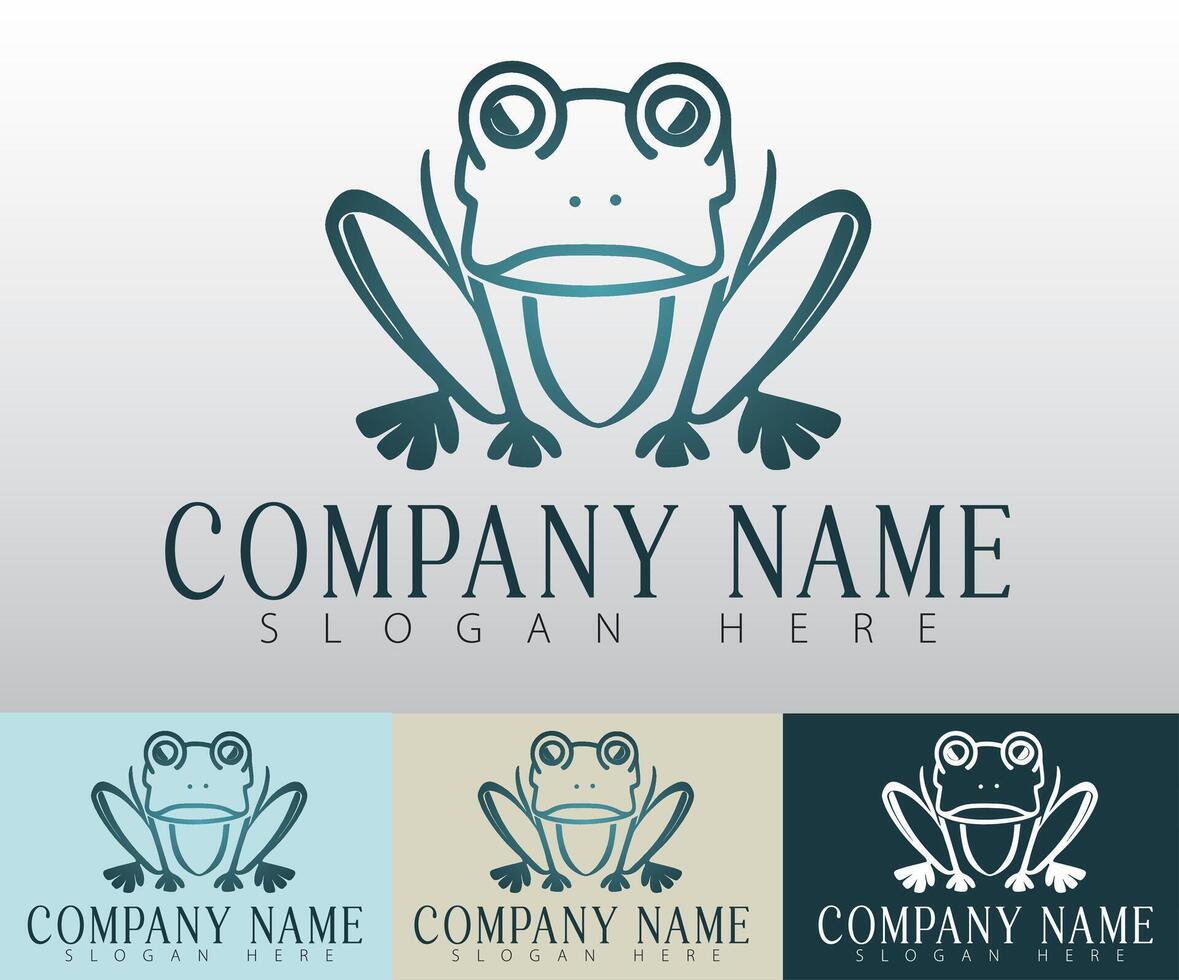 The clean lines of a frog logo highlight adaptability, making it a strong identity for emerging brands. vector