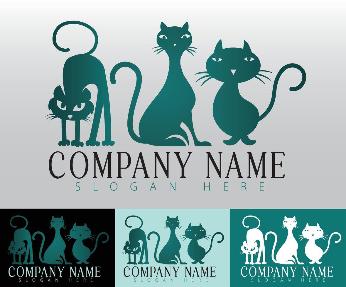 A sleek and modern cat logo design tailored for your business. vector