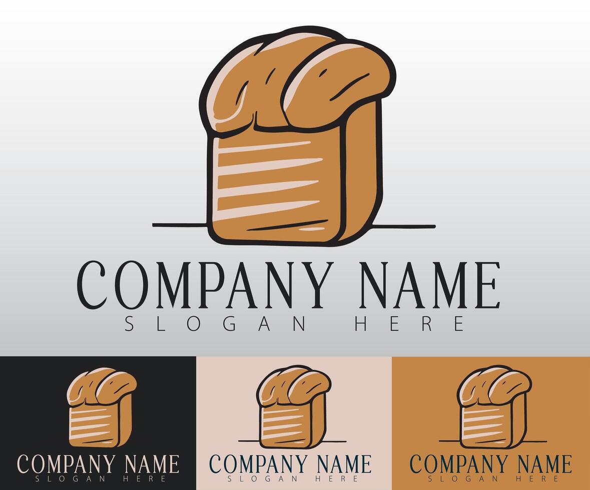 The logo features a clean and modern bread illustration, making it stand out. vector