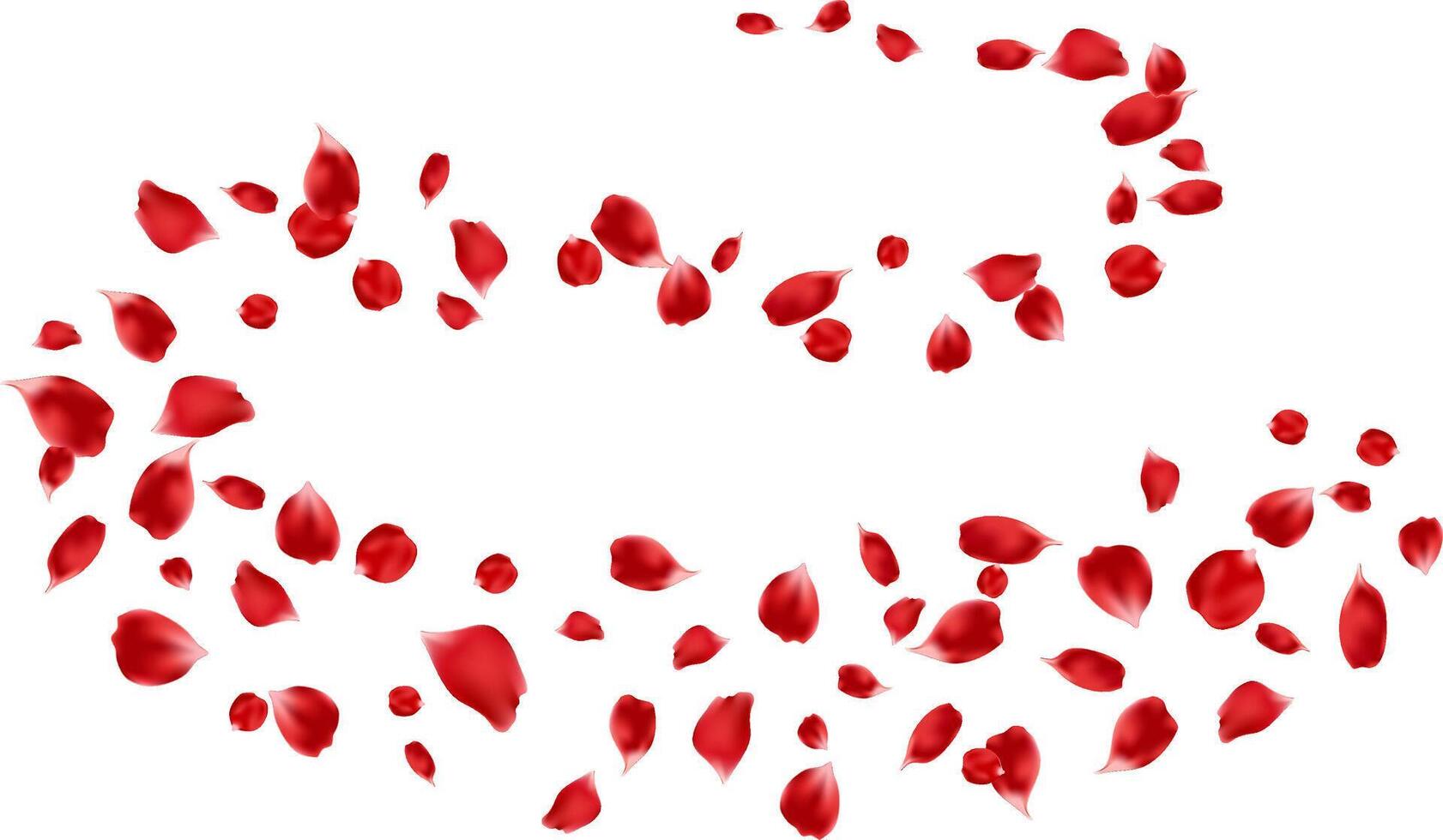 Beautiful rose petals flying floating decoration freshening ecology illustration. Aroma, spa vector