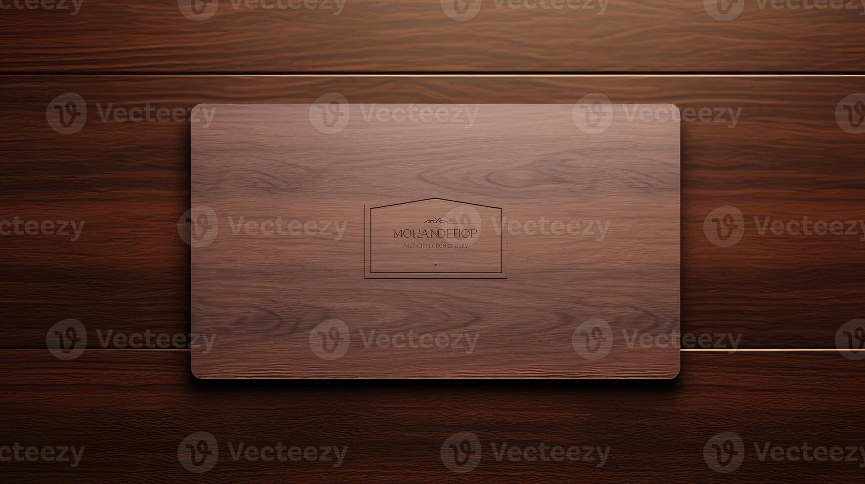 traditional business card mockup wood photo
