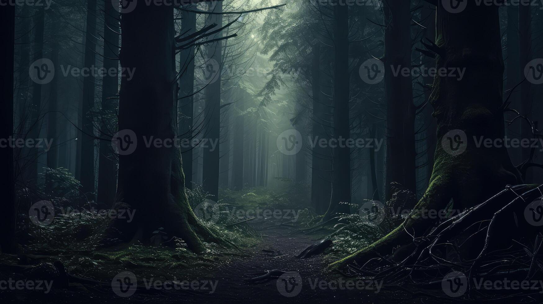 mysterious dark forest photo